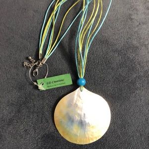 Shell necklace made in the Philippines.